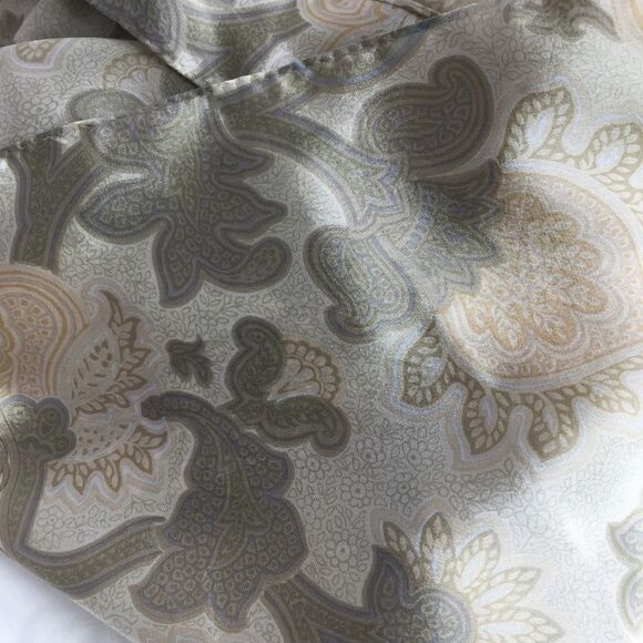 LIZ CLAIBORNE BEIGE CORAL SILK FLORAL SCARF - Picture 8 of 8
